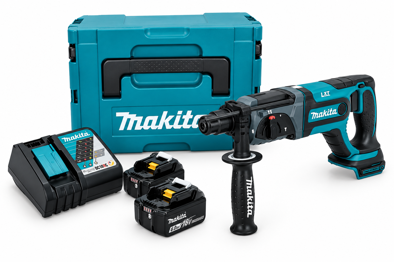 Makita DHR241RFJ Akku-Bohrhammer 18V LXT inkl. 2x 3Ah & MAKPAC